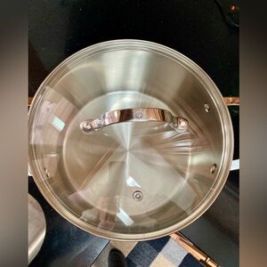 NWT Swiss Diamond 5 qt stainless steel 2 handle pot with clear induction lid